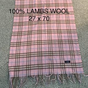 BURBERRY PINK NOVA CHECK SHAWL WRAP SCARF 27x70